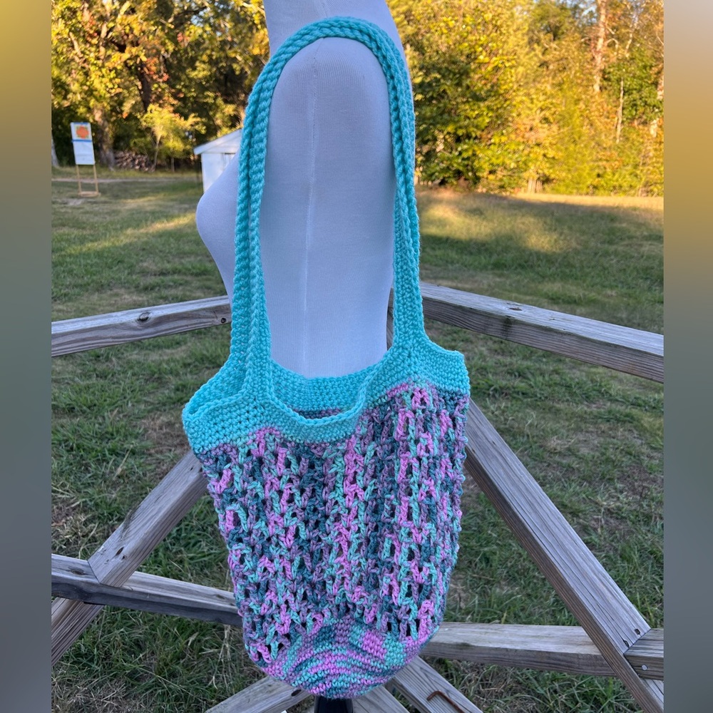 Acrylic Crochet Market Bag Handmade